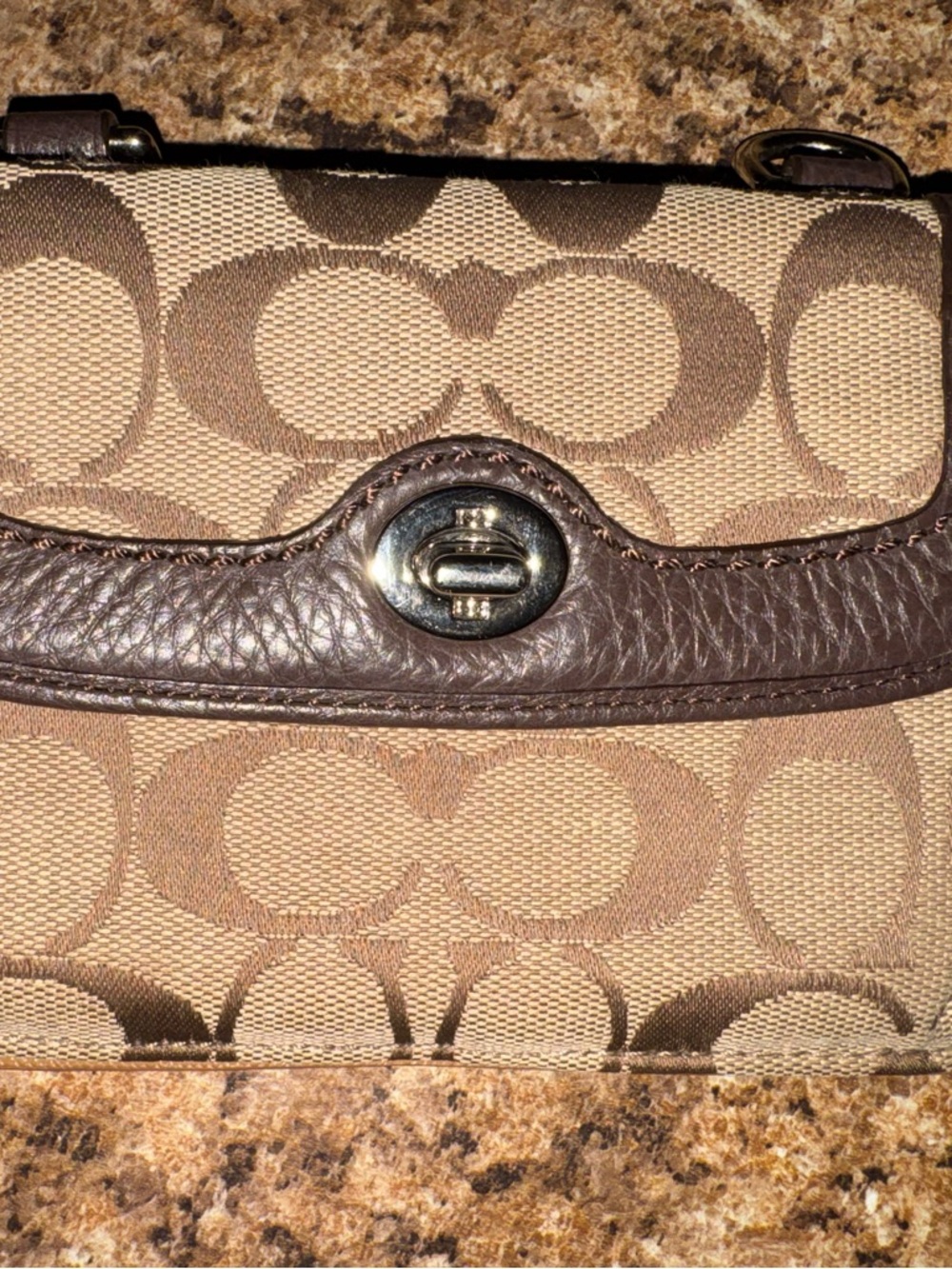 Coach Park Signature Dylan Crossbody Wallet in Khaki Jacquard Vintage